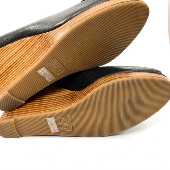 Loft Black Open Toe Wedge Shoes‎ Heels - Picture 7 of 7